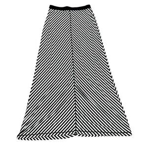Max Studio Womens Black White Striped Maxi Skirt Small Polyester Rayon